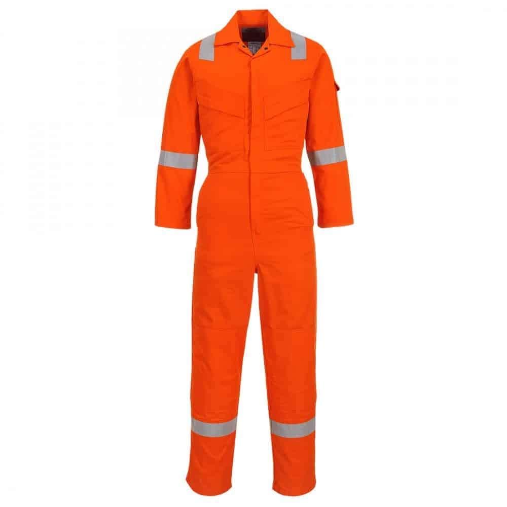 Portwest FR28 Lekki Kombinezon Trudnopalny i Antystatyczny, Pomaranczowy, Regularny, XL