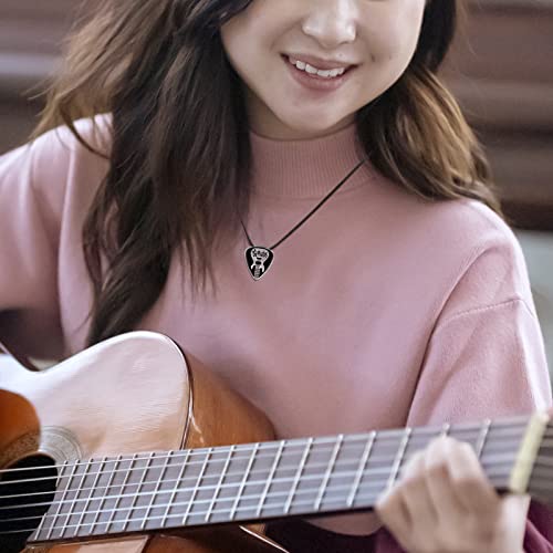 Cremation Necklace for Ashes - 925 Sterling Silver Wolf Dragon Valknut Guitar Pick Urn Pendant Vintage Keepsake Jewelry Memorial Gift for Men Women3