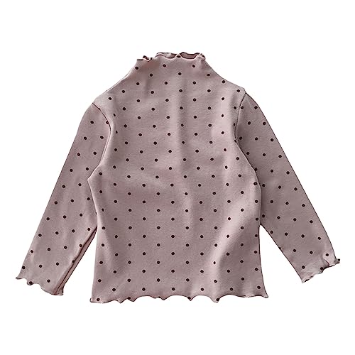 Toddler Girl Polka Dot Blouse Long Sleeve Wooden Ear Edge Round Neck for 0 to 6 Years 5t Easter Outfit Girls