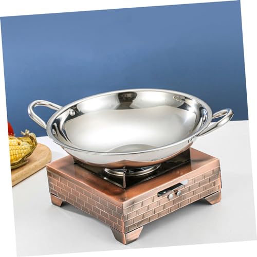 Wok de acero inoxidable con fondo redondo y asas dobles miniatura 4