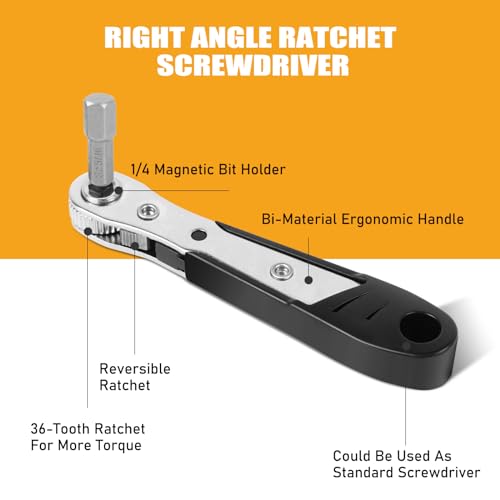 49-Piece Screwdriver Bit Set with Right Angle Screwdriver, S2 Steel, Include Hex/Torx/Phillips/Slotted/Square/Bit Holder. 5 49-Piece Screwdriver Bit Set with Right Angle Screwdriver, S2 Steel, Include Hex/Torx/Phillips/Slotted/Square/Bit Holder. - Image 5