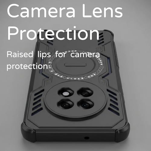 Image of ShieldTech Back Cover Case for Oppo F31 Pro Plus 5G | 360 Protection Mobile Phone Case Mag-Safe | Camera Protection | Oppo F31 Pro Plus Back Cover | Oppo F 31 Pro Plus 5+G - Black TPU+PC