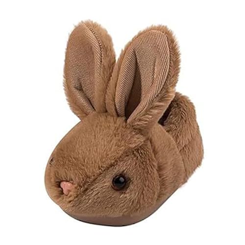 Toddler Kids Cartoon Bunny Plush House Slippers Boys Girls Fall Winter Flat Bottom Soft Warm Solid Slippers