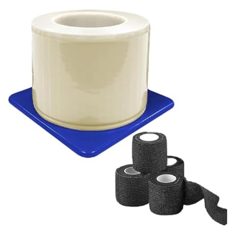 Barrier Film with Grip Tapes - SOTICA Clear Protective Dental Barrier Film for Dental Clinic Tattoo Beauty Salon 1200 Sheets and 4pcs Tattoo Grip Wraps Self-Adherent Tape Cover