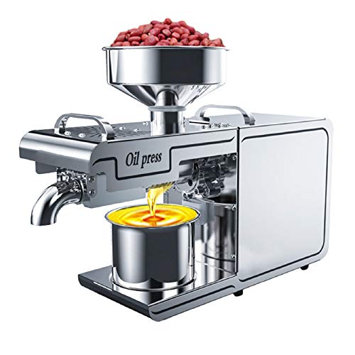 Máquina de Prensa de Aceite Completamente automática de 635 W, Extractor de Aceite de Acero Inoxidable para Semillas de Lino, maní, sésamo, canola, Aguacate, Coco y giras