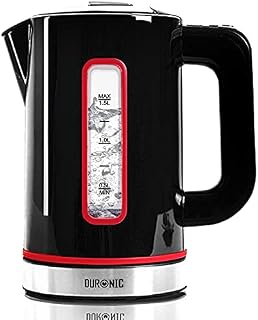 Duronic Electric Kettle EK30 BK | 3KW Variable Temperature Control | BLACK | 1.5L Fast Boil 3000W Eco Kettle | Keep Warm Function | Energy Efficient | Insulated Cool Touch | Cordless 360 Base