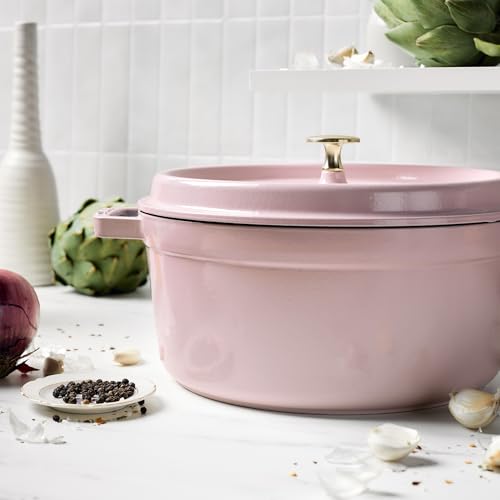 Image of Staub Cast Iron Round Cocotte 5.5-quart-Peony Pink