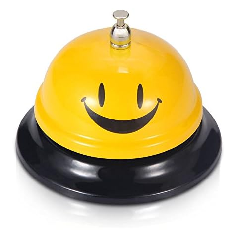 Comsmart Call Bell, Service Bell for the Porter Kitchen Restaurant Bar Classic Concierge Hotel Use(3.35 Inch Diameter) (Yellow) Cover