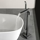 Carrete de cerámica - Este grifo y cabezal de ducha para bañera cuenta con un carrete de cuchilla de cerámica preferida, un carrete de cerámica que ofrece una excelente durabilidad y fiabilidad, se puede encender y apagar varias veces sin fugas, y tiene una construcción dura y duradera que sella bien y se siente suave al tacto.