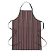 Chef Works Unisex Striped Bib Apron, Gray/Char/Red 34-Inch Length by 24-Inch Width