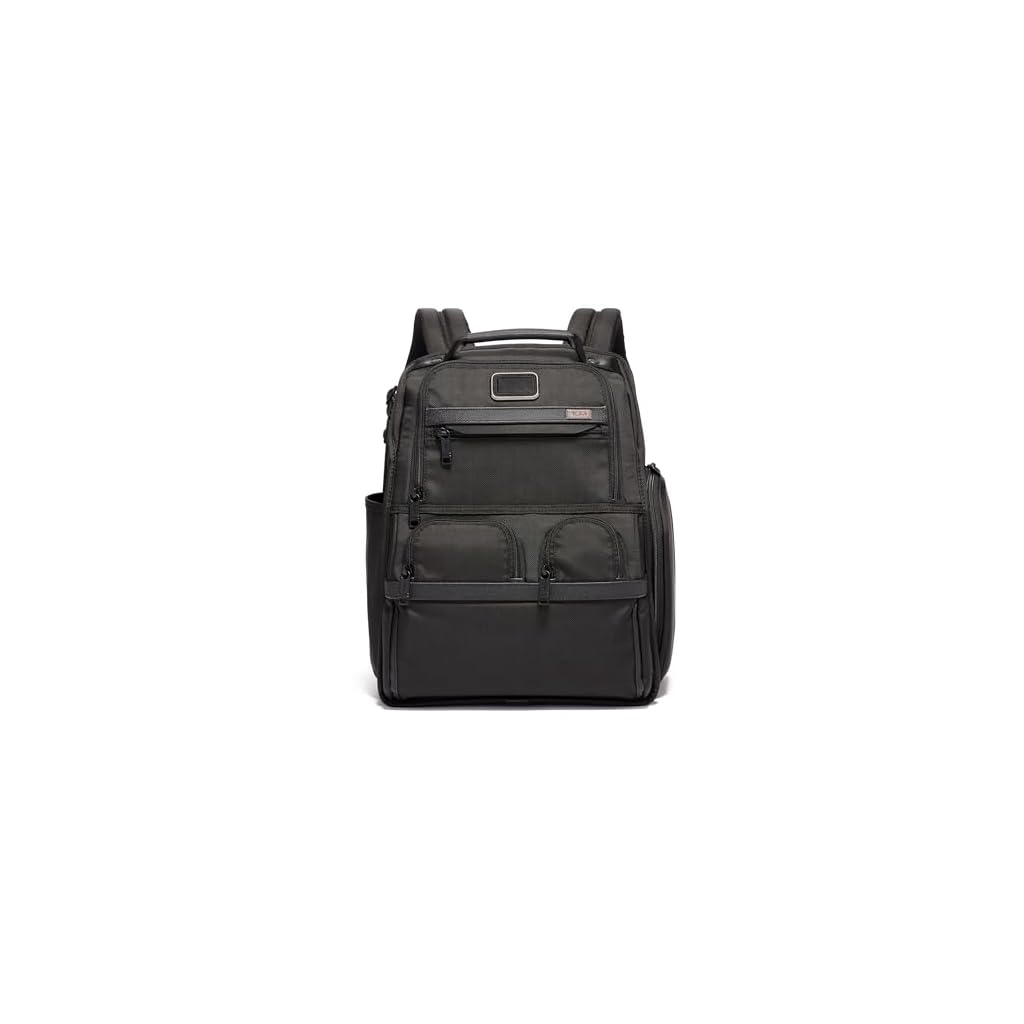 TUMI Alpha Compact Laptop Bag in black with padded compartments and adjustable shoulder strap