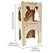 Bothyi Wood Bunny Hideout, Dwarf Bunny Hut Hideout, Hamster Hideout Hut, Wooden Guinea Pig House for Dwarf Hamster Gerbils Playing, C