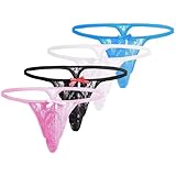 Naughty Nymph Men's Lace Thong Pouch Panties, Comfortable G-String Panties for Men (US, Alpha, Large, Regular, Regular, Pink)