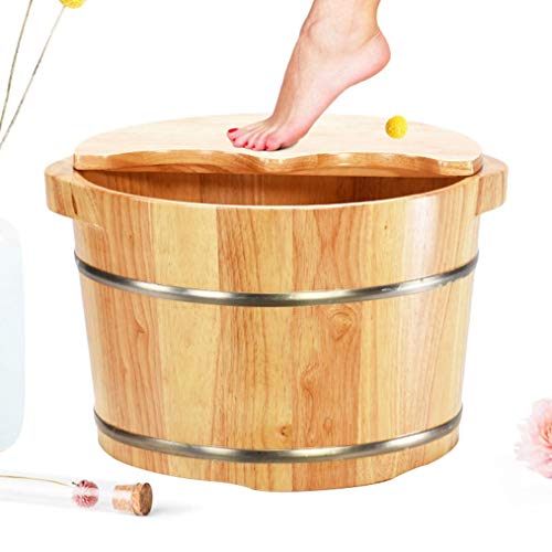 Spa de pies de madera con tapa y masajeador miniatura 4