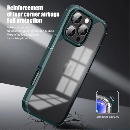 Image of KARWANBack Cover |Shockproof Bumper Case | Full Camera Protection | Raised Edges | Super Soft Side TPU | Bumper Case for iPhone 16 Pro -Green