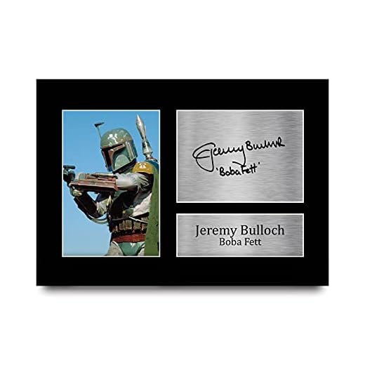 HWC Trading Jeremy Bulloch signerad A4 tryckt autograf Star Wars Boba Fett tryck foto bildvisning