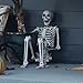 Daricano Halloween Skeleton Decoration, 2.95ft Full Size Posable Plastic Skeleton, Creepy Spooky Scary Skull Garden Yard Lawn Haunted House Party Graveyard Decor