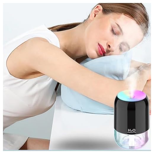 FUANA Mini humidificador USB con luz nocturna colorida y función de aromaterapia, 300 ml para casa, oficina, coche, viajes, apagado automático, accesorios de radiador de 5 V 1 A