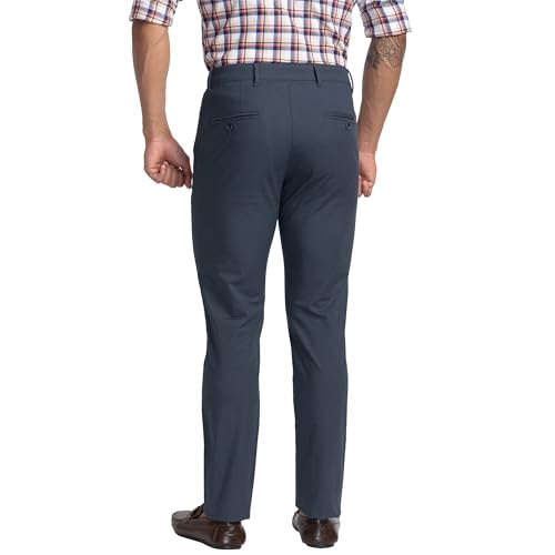 Image of Park Avenue Men's Mid Rise Printed Cotton Blend Slim Fit Casual Trousers