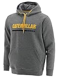 Gráfico central del pecho. Sudadera con Capucha de Trabajo para Hombre de algodón con gráficos de Cat Workwear Gris Dark Heather XL - Pecho 117/124 cm