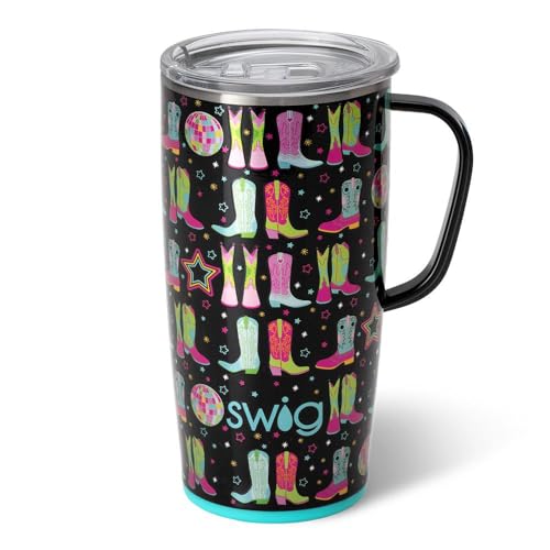 Swig Life 22oz Insulated Travel Mug with Handle & Lid, Disco Cowgirl