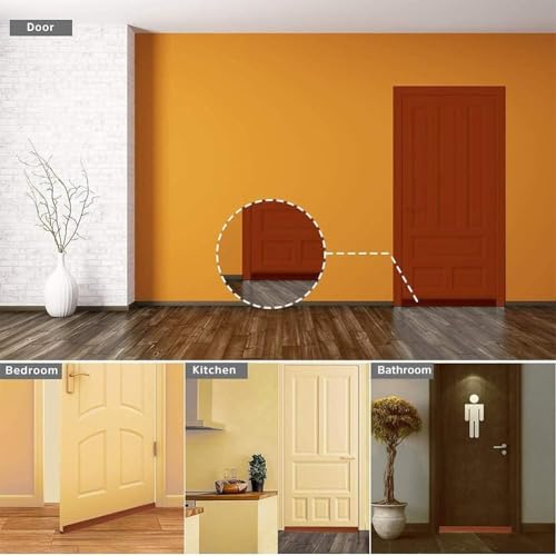 Image of Door Bottom Seal Strip for Gaps, Waterproof, Dust & Insect Blocker for Door, Self Adhesive Guard for Wooden, Metal & Glass Doors (Brown)