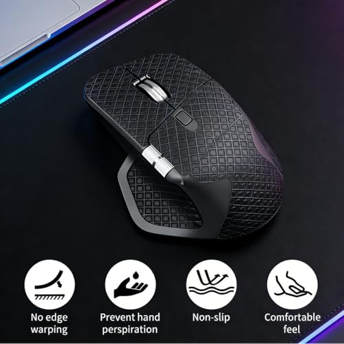 Image of ZORBES Compatible with Logitech MX Master 4, Gaming Mouse Anti-Slip Grip Tape Pre-Cut Adhesive Skin Protector, Sweat-Resistant PU Textured Mouse Grip Skin Cover, Peel and Stick, Traceless Adhesive