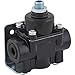 Speedway Motors Aluminum Fuel Pressure Regulator, 1–4 PSI Low-Pressure Inline Regulator with 3/8 Inch NPT Inlet and Outlet, Universal Fit for Carbureted Fuel Systems, Black Finish