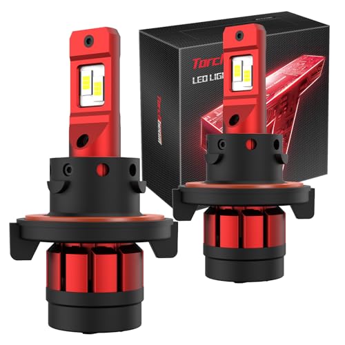 Torchbeam H13/9008 Fog Lights, 28000LM H13/9008 White Bulbs with Turbo Cooling Fan, Super Brightness, 5 Mins Quick Installation, Non-Polarity, Plug and Play, Pack of 2