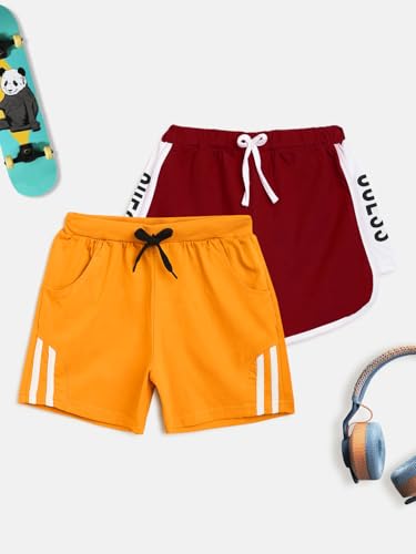 Image of Li'l Tomatoes Girls 100% Cotton Combo Shorts Pack of 2 | Soft & Breathable Summer Shorts | Elastic Waist Casual Wear | 2-14 Years