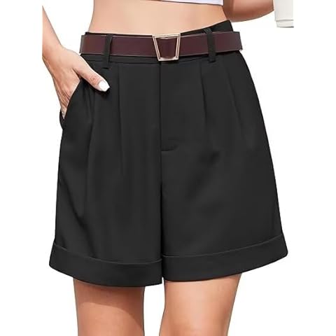 YGJIEGENG Women's Casual Elastic Waist Shorts Cover