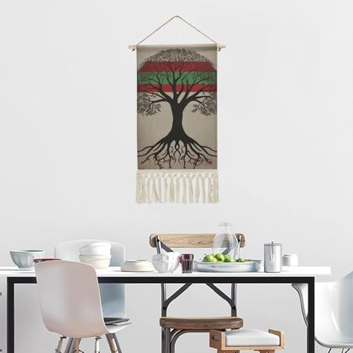 Boho Tree of Life Palestinian Flag Banner