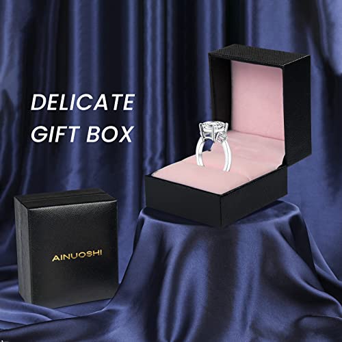 Ainuoshi Engagement Rings For Women 5.5Ct Cushion Cut Cubic Zirconia Cz 925 Sterling Silver Wedding Rings Christmas Gifts For Women Anniversary Valentines Day Gifts For Her (6) #TOP6