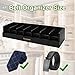 Sucyajied Belt Organizer, 7 Compartments Belt Organizer for Closet and Drawer, Belt Holder Case for Tie and Belt, Bamboo Storage Box for Men and Women (Black, 7)