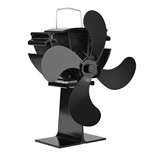Ventilador de chimenea de 4 aspas para el hogar, distribución eficiente del calor