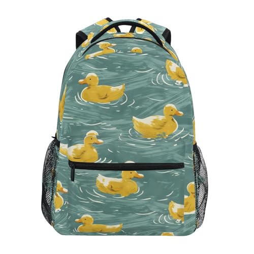 Cute Yellow Duck Animal Water Backpack for School Boys Girls Adults Kids Bookbag Laptop Bag 15L