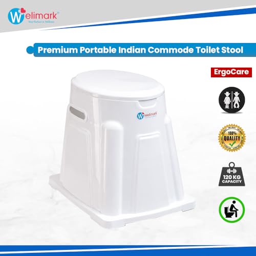Image of Indian to Western Toilet Converter | Portable Indian Commode Toilet for Elderly and Handicap | Portable Western Commode with 2 Year Warranty - White