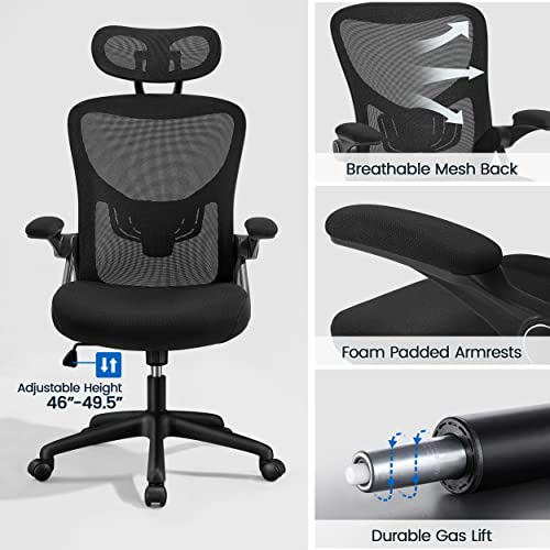 Yaheetech Executive Office Chair Ergonomic Office Chair High Back Adjustable Desk Chair Computer Chair With Adjustable Armrests And Headrest Swivel Task Chair For Office Manager And Study, Black #TOP4