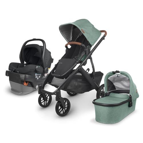 Image of UPPAbaby Vista V2 Stroller/Convertible Single-to-Double System/Bassinet, Toddler Seat, Bug Shield & Mesa V2 Infant Car Seat/Easy Installation/Innovative SmartSecure Technology/Base