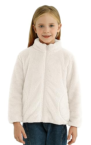 Kids Fleece Zip-up Jacket, Toddlers Warmth Outwear Coat, Boys Girls 3-12 Years