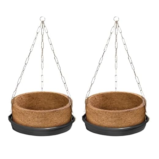 Kit 2 Vaso Com Suporte Suspenso Completo Grande 04 Para Samambaia - Corrente e Prato