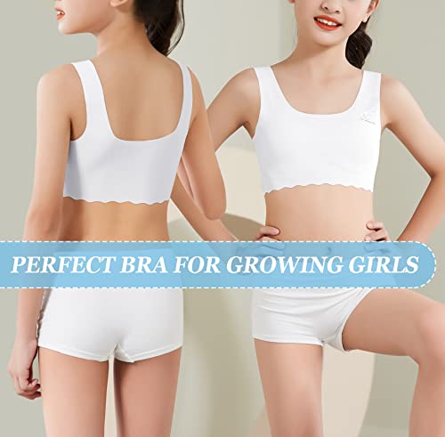SEAUR - Girls Bras Athletic Sports Seamless Bra Kids Crop Top Wireless Bralette Stretch Underwear Vest Removable Pads2
