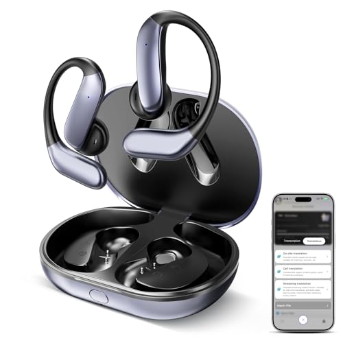 SONQI AI Translation Earbuds: 170 Languages & 0.45s Instant Real-Time Translator, Smart AI Headphones with Meeting Notes & Transcription, Bluetooth 6.0 & ENC