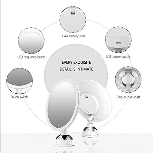 Miroir maquillage mural grossissant pour corriger les détails