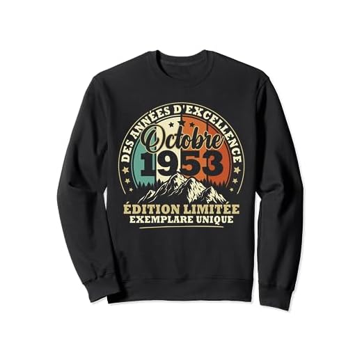 Cumpleaños octubre de 1953 Regalo vintage Hombres Mujeres Sudadera
