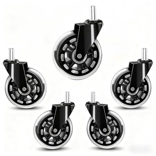 Wheels for Office Salon Chair Replacement Universal Fit 3 Inch Casters Heavy-Duty, Fits 98% Chair for All Floor (5) by Cadiario - Used condition - US$9.00
