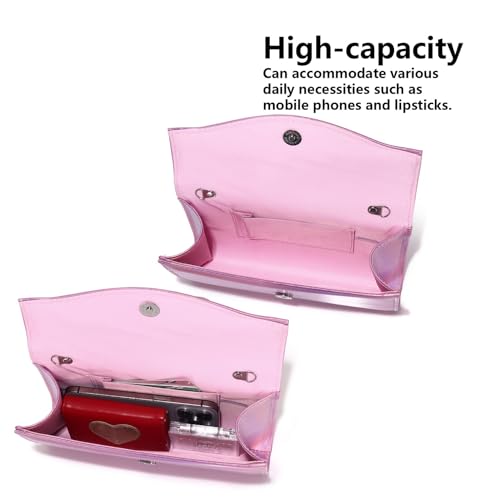 Image of Gurina Evening Clutch Purses for Women Formal Party Clutch Bags Cocktail Prom Shoulder Handbags Shiny Crystal Bow Flap Purses