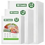 300 Count Vacuum Sealer Bags - Food Saver Bag (8x12,7x10,6x8) Precut Quart for Vacuum Seal, Meal Prep,Sous Vide, BPA Free, Heavy Duty, Commercial Grade Freezer Bags