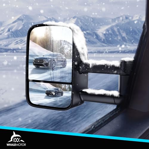 Image of Tow Mirrors Compatible with 1988-1998 Chevy GMC C /K 1500 2500 3500, Manual Folding Extended Trailer Towing Side Mirrors