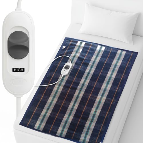Image of Tapish Woollen Electric Blanket for Single Bed | ISO :9001 Certified | Heated Under Blanket | Bed Warmer | Electric Kambal | 3 Heat Settings | 30 X 60 Inch | Made in India | 5 Year Warranty on Remote